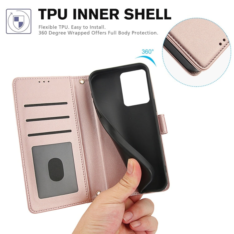 For Redmi Note 12 4G Global Skin Feel Pure Color Card Slots Leather Phone Case with Dual Lanyard