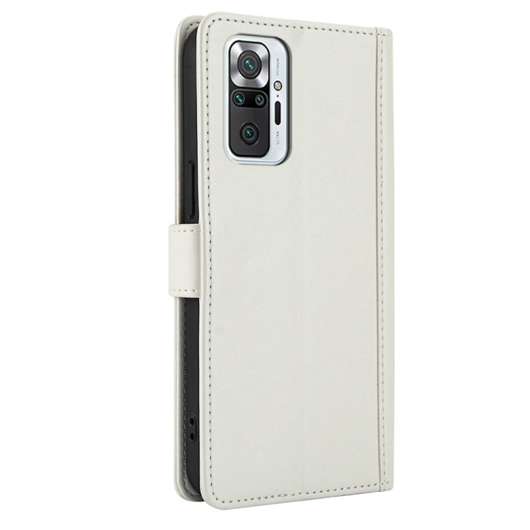 For Redmi Note 10 Pro 4G / Note 10 Pro Max Skin Feel Pure Color Card Slots Leather Phone Case with Dual Lanyard