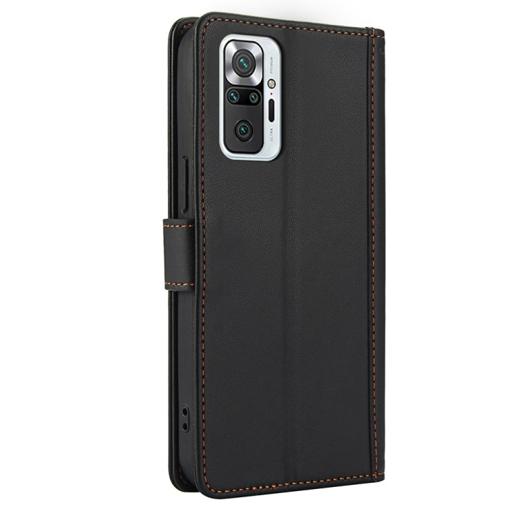 For Redmi Note 10 Pro 4G / Note 10 Pro Max Skin Feel Pure Color Card Slots Leather Phone Case with Dual Lanyard