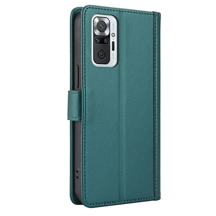 For Redmi Note 10 Pro 4G / Note 10 Pro Max Skin Feel Pure Color Card Slots Leather Phone Case with Dual Lanyard