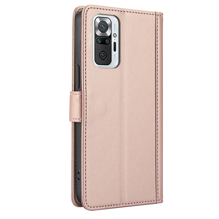 For Redmi Note 10 Pro 4G / Note 10 Pro Max Skin Feel Pure Color Card Slots Leather Phone Case with Dual Lanyard
