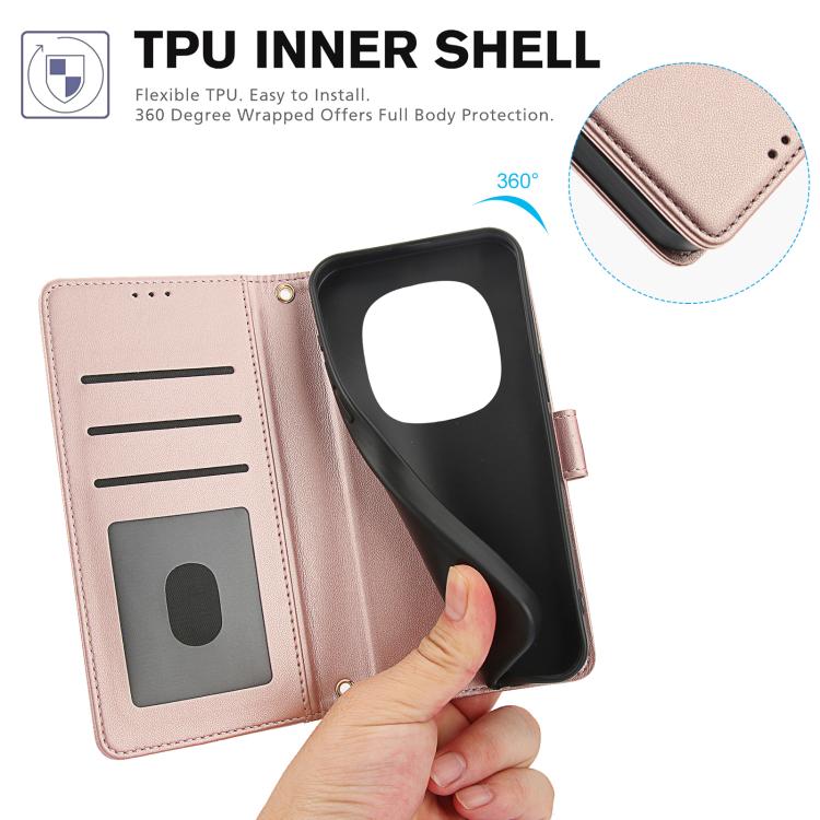 For Redmi Note 15 4G / 5G Global 164mm Skin Feel Pure Color Card Slots Leather Phone Case with Dual Lanyard