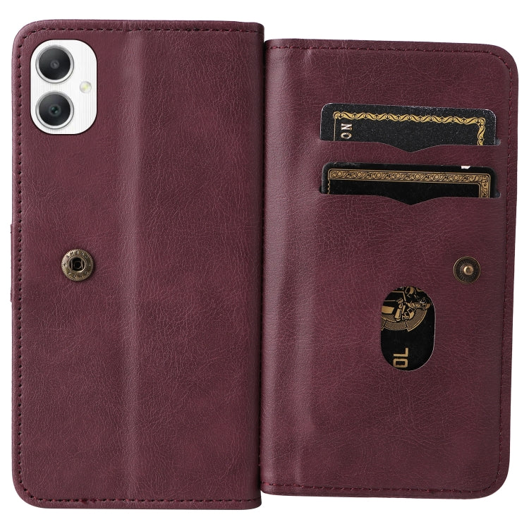 For Samsung Galaxy A06 4G Multi-Function Wallet 10 Card Slots Leather Phone Case
