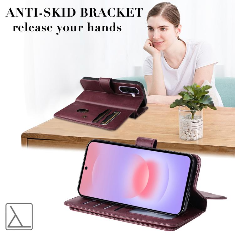 For Galaxy A27 5G Multi-Function Wallet 10 Card Slots Leather Phone Case