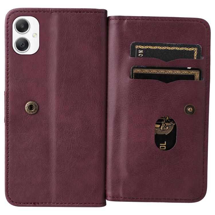 For Galaxy A27 5G Multi-Function Wallet 10 Card Slots Leather Phone Case