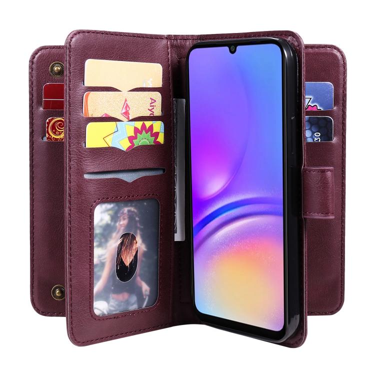 For Galaxy A27 5G Multi-Function Wallet 10 Card Slots Leather Phone Case