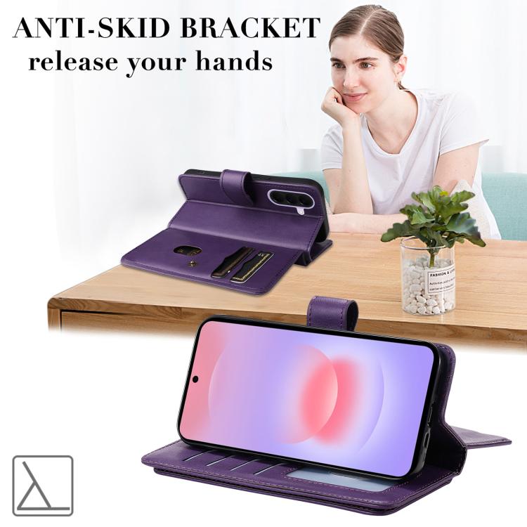 For Galaxy A27 5G Multi-Function Wallet 10 Card Slots Leather Phone Case