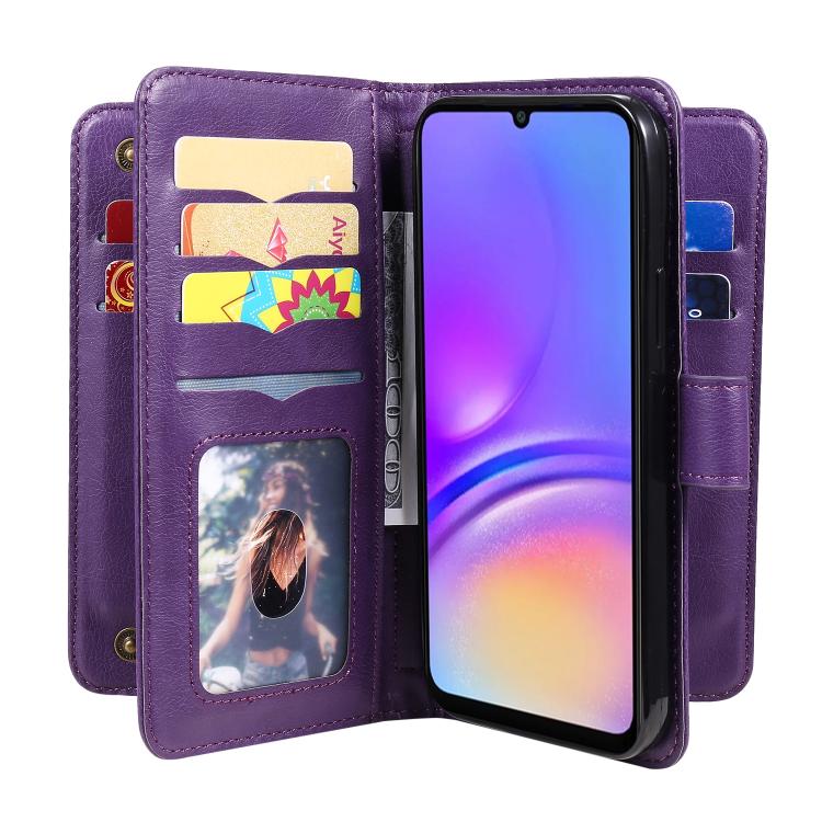 For Galaxy A27 5G Multi-Function Wallet 10 Card Slots Leather Phone Case