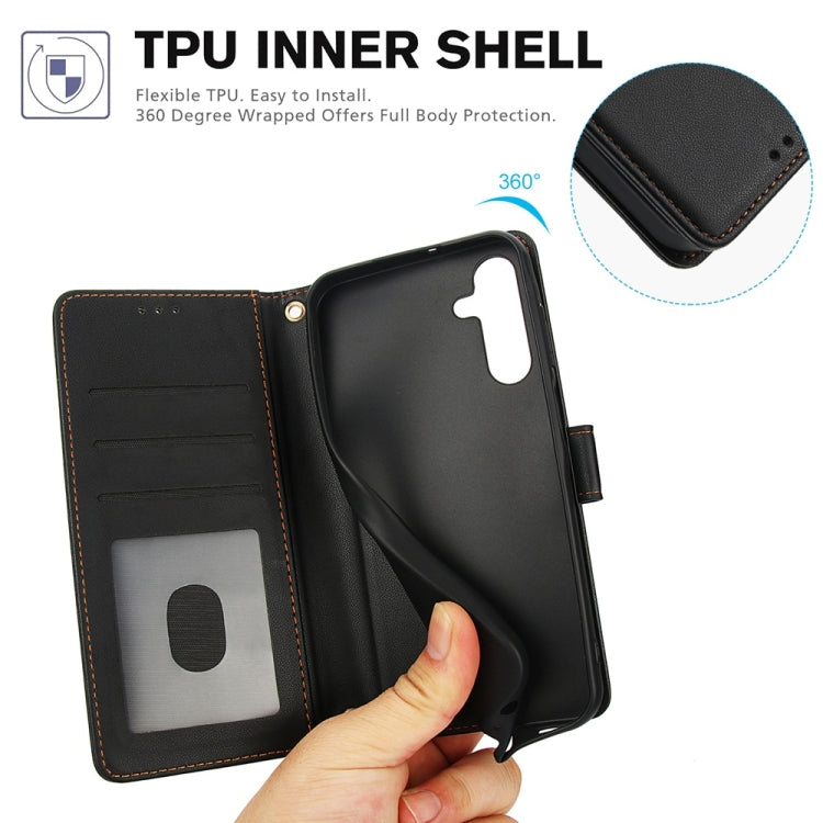 For Samsung Galaxy S23 FE 5G Skin Feel Pure Color Card Slots Leather Phone Case with Dual Lanyard