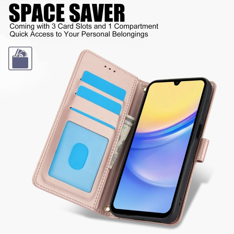 For Samsung Galaxy S23 FE 5G Skin Feel Pure Color Card Slots Leather Phone Case with Dual Lanyard