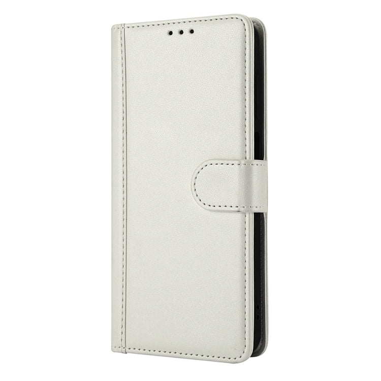 For Samsung Galaxy S22+ 5G Skin Feel Pure Color Card Slots Leather Phone Case with Dual Lanyard