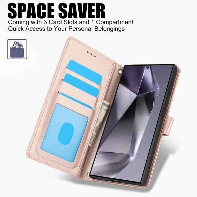 For Samsung Galaxy Note20 Ultra Skin Feel Pure Color Card Slots Leather Phone Case with Dual Lanyard