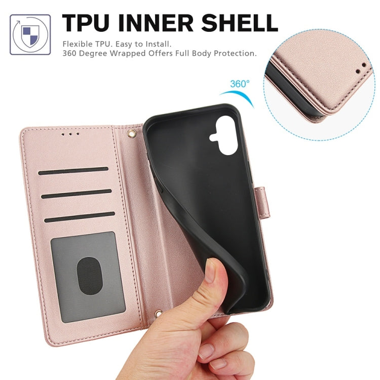 For Samsung Galaxy A05 Skin Feel Pure Color Card Slots Leather Phone Case with Dual Lanyard