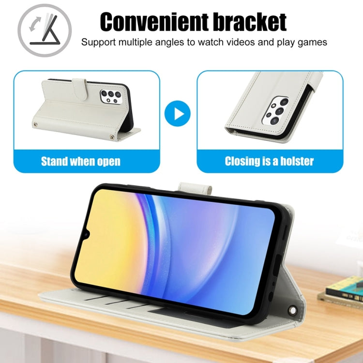 For Samsung Galaxy A53 5G Skin Feel Pure Color Card Slots Leather Phone Case with Dual Lanyard