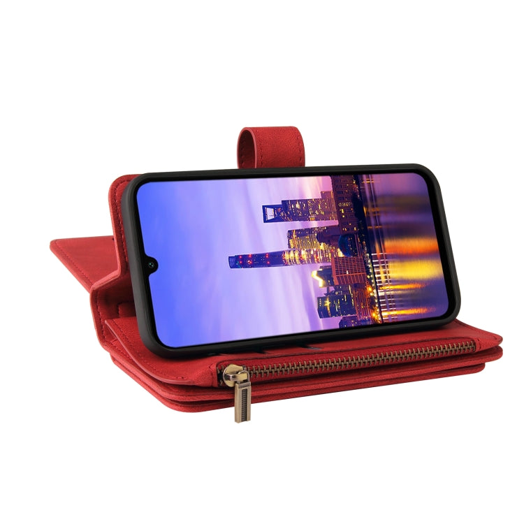 For Samsung Galaxy A16 5G Skin Feel Multi Card Slots Zipper Wallet Leather Phone Case