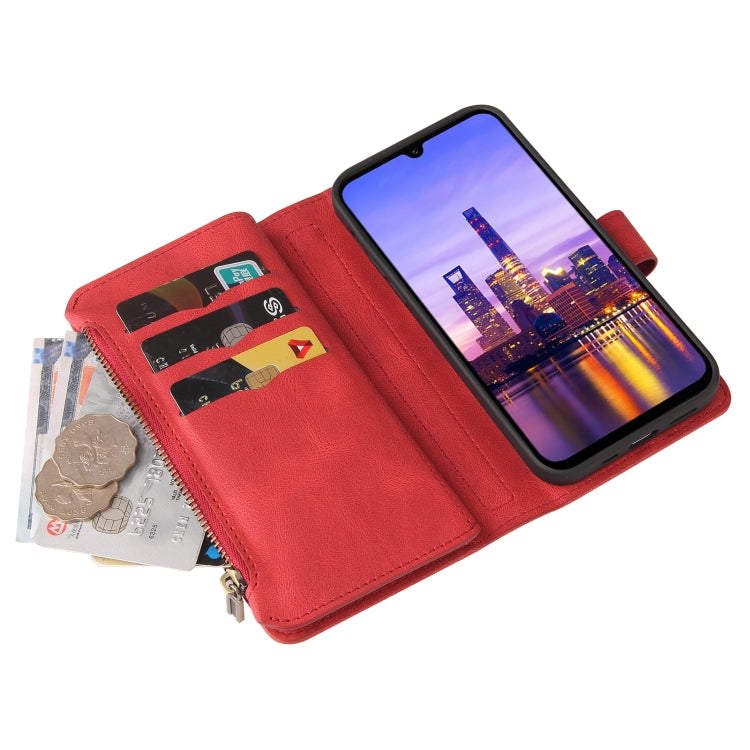 For Samsung Galaxy A16 5G Skin Feel Multi Card Slots Zipper Wallet Leather Phone Case