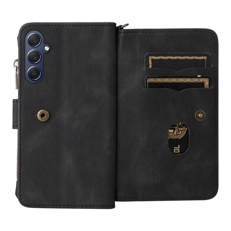 For Samsung Galaxy A16 5G Skin Feel Multi Card Slots Zipper Wallet Leather Phone Case