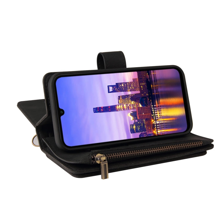 For Samsung Galaxy A16 5G Skin Feel Multi Card Slots Zipper Wallet Leather Phone Case