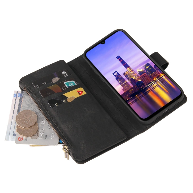 For Samsung Galaxy A16 5G Skin Feel Multi Card Slots Zipper Wallet Leather Phone Case