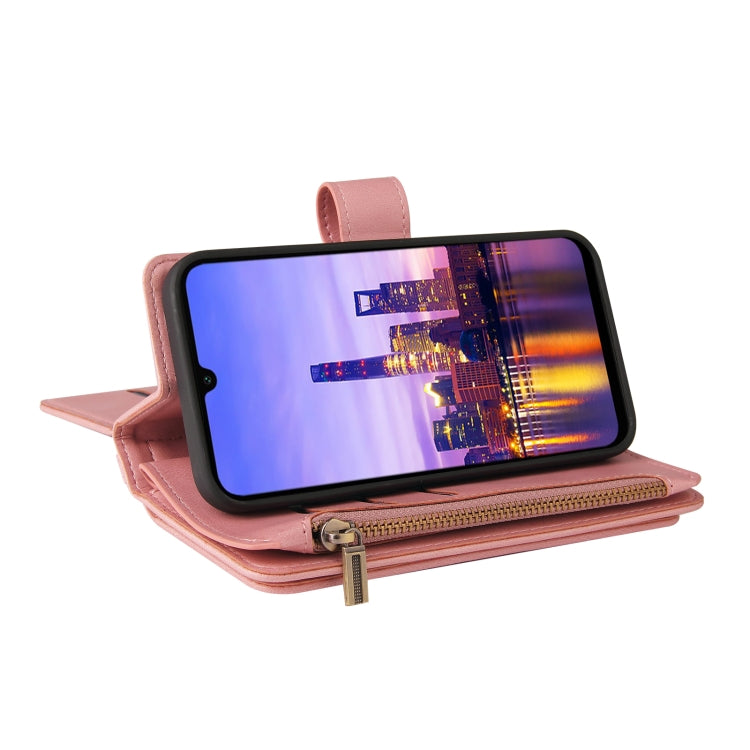 For Samsung Galaxy A16 5G Skin Feel Multi Card Slots Zipper Wallet Leather Phone Case