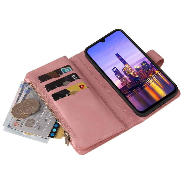 For Samsung Galaxy A16 5G Skin Feel Multi Card Slots Zipper Wallet Leather Phone Case