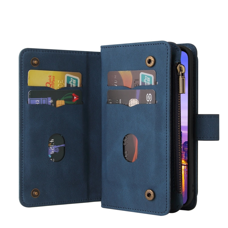 For Samsung Galaxy A16 5G Skin Feel Multi Card Slots Zipper Wallet Leather Phone Case