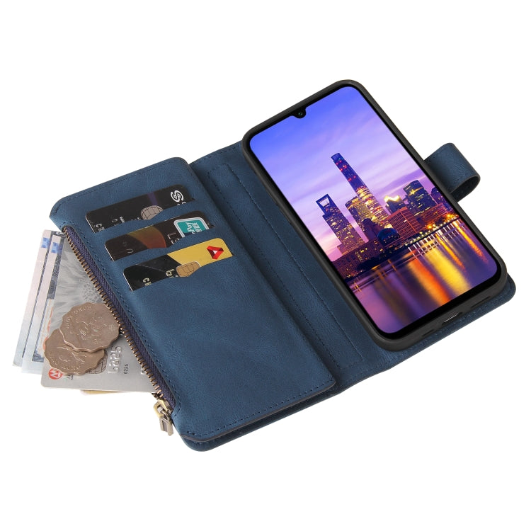 For Samsung Galaxy A16 5G Skin Feel Multi Card Slots Zipper Wallet Leather Phone Case