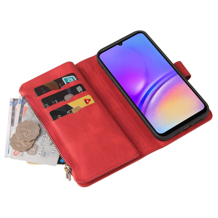For Samsung Galaxy A06 4G Skin Feel Multi Card Slots Zipper Wallet Leather Phone Case