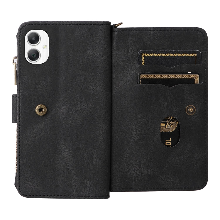For Samsung Galaxy A06 4G Skin Feel Multi Card Slots Zipper Wallet Leather Phone Case