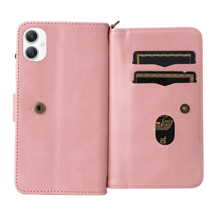 For Samsung Galaxy A06 4G Skin Feel Multi Card Slots Zipper Wallet Leather Phone Case