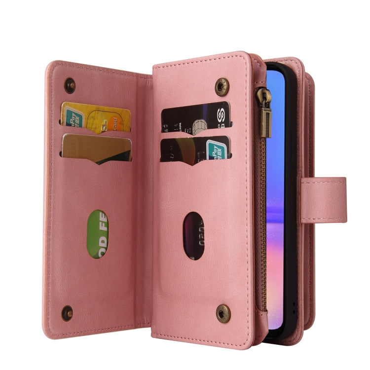 For Samsung Galaxy A06 4G Skin Feel Multi Card Slots Zipper Wallet Leather Phone Case