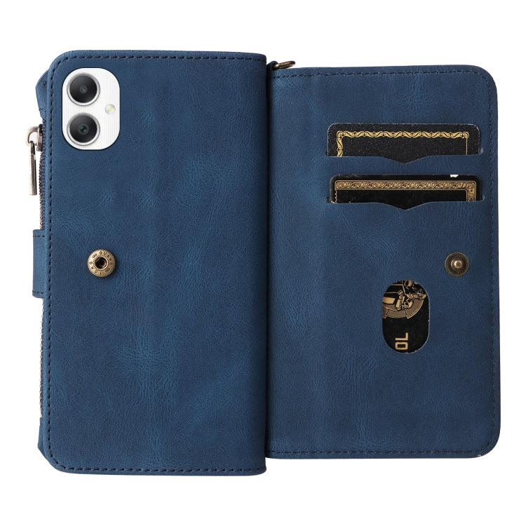 For Samsung Galaxy A06 4G Skin Feel Multi Card Slots Zipper Wallet Leather Phone Case