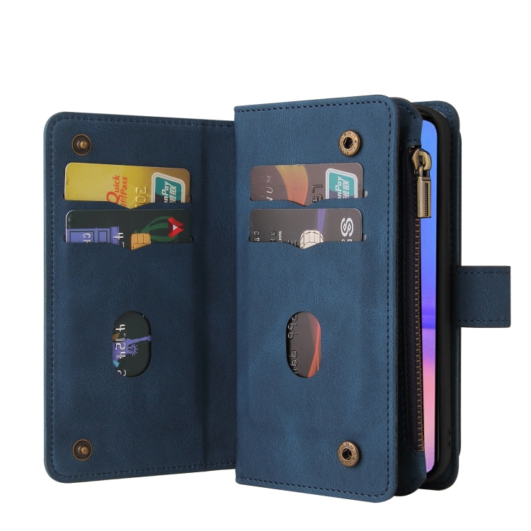 For Samsung Galaxy A06 4G Skin Feel Multi Card Slots Zipper Wallet Leather Phone Case