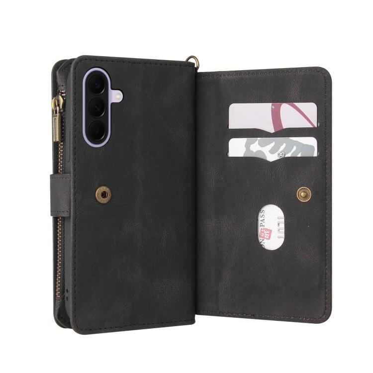 For Galaxy A27 5G Skin Feel Multi Card Slots Zipper Wallet Leather Phone Case