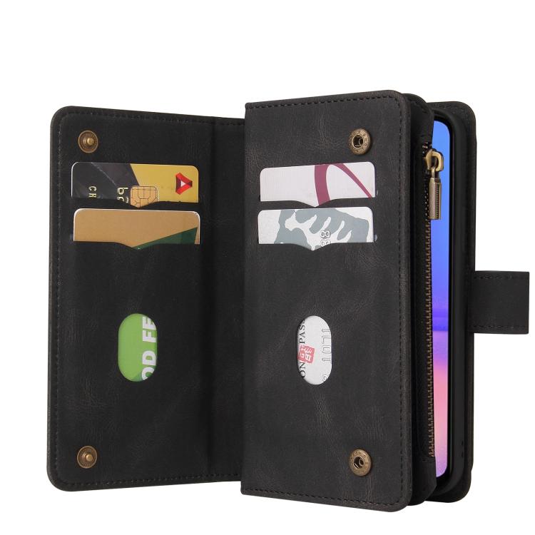 For Galaxy A27 5G Skin Feel Multi Card Slots Zipper Wallet Leather Phone Case