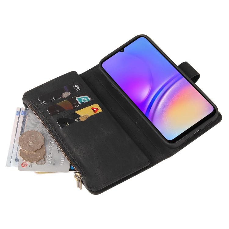 For Galaxy A27 5G Skin Feel Multi Card Slots Zipper Wallet Leather Phone Case