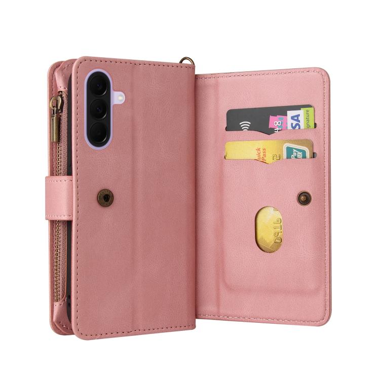 For Galaxy A27 5G Skin Feel Multi Card Slots Zipper Wallet Leather Phone Case