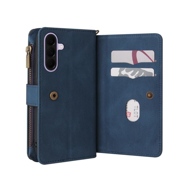 For Galaxy A27 5G Skin Feel Multi Card Slots Zipper Wallet Leather Phone Case