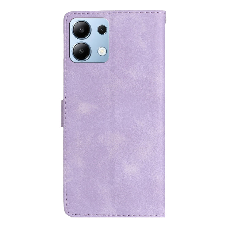 For Redmi Note 14 4G 163.25mm Flower Butterfly Embossing Pattern Leather Phone Case