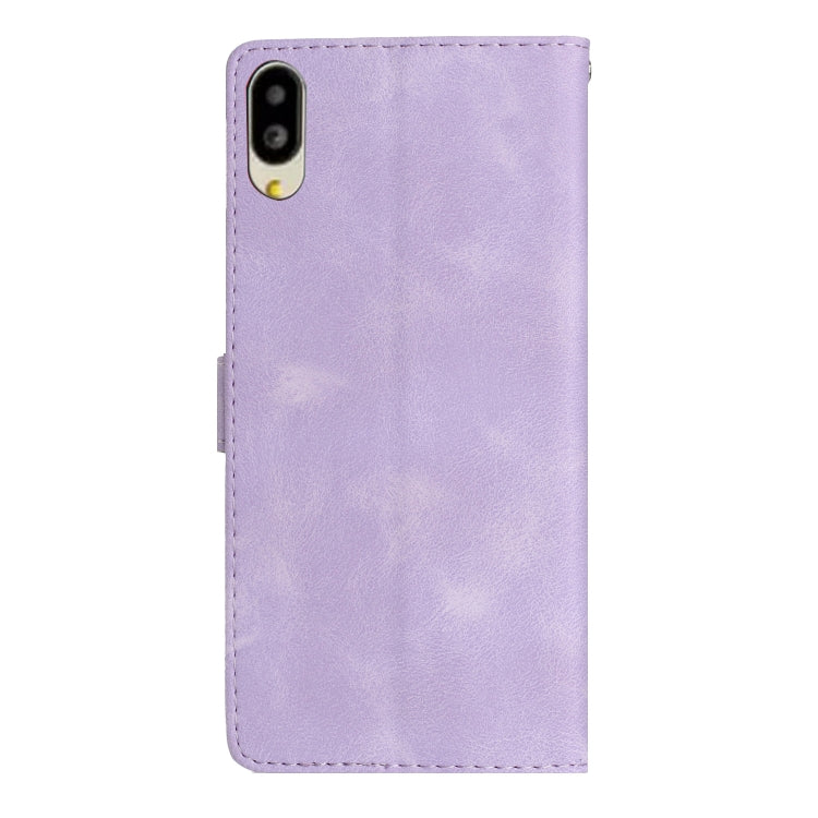 For Sharp Basio active SHG09 Flower Butterfly Embossing Pattern Leather Phone Case