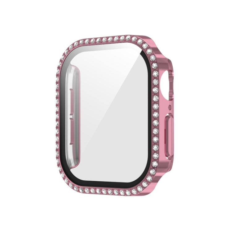 For Apple Watch Series 11 46mm / 10 46mm Plating Diamond PC Hybrid Tempered Film Watch Case