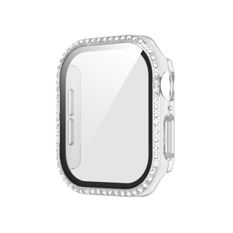 For Apple Watch Series 11 46mm / 10 46mm Plating Diamond PC Hybrid Tempered Film Watch Case