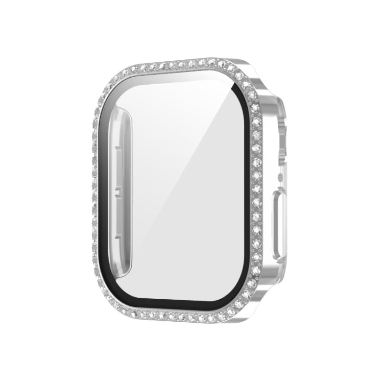 For Apple Watch Series 11 46mm / 10 46mm Plating Diamond PC Hybrid Tempered Film Watch Case