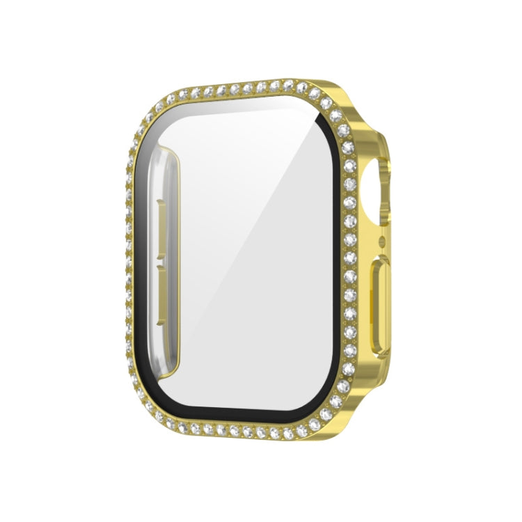 For Apple Watch Series 11 46mm / 10 46mm Plating Diamond PC Hybrid Tempered Film Watch Case