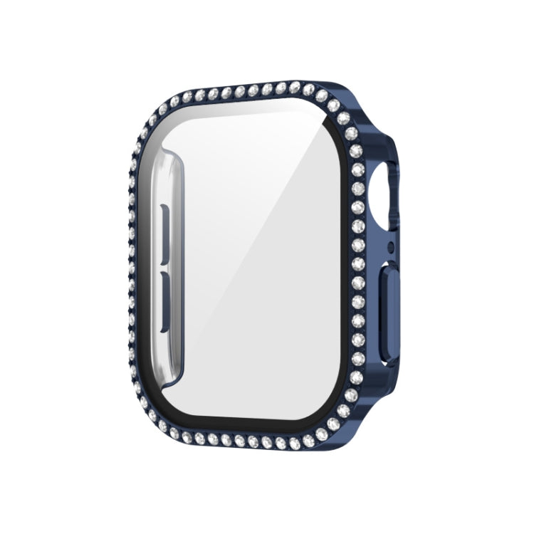 For Apple Watch Series 11 46mm / 10 46mm Plating Diamond PC Hybrid Tempered Film Watch Case