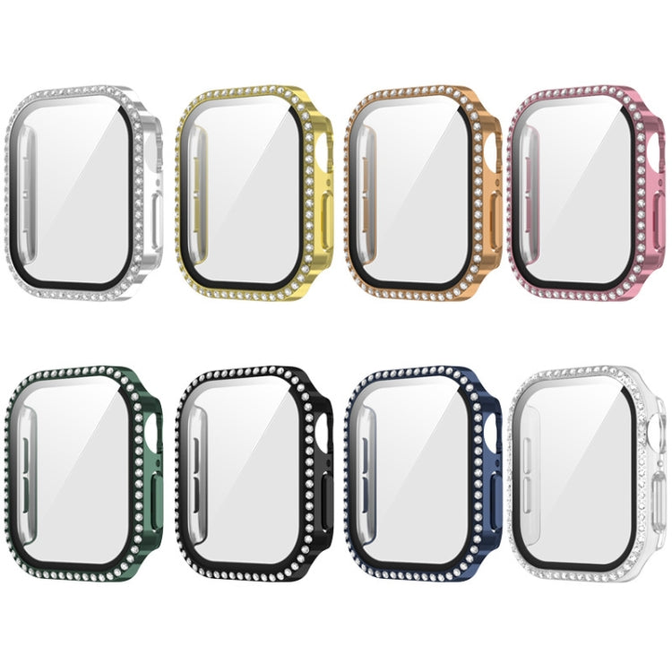 For Apple Watch Series 11 46mm / 10 46mm Plating Diamond PC Hybrid Tempered Film Watch Case
