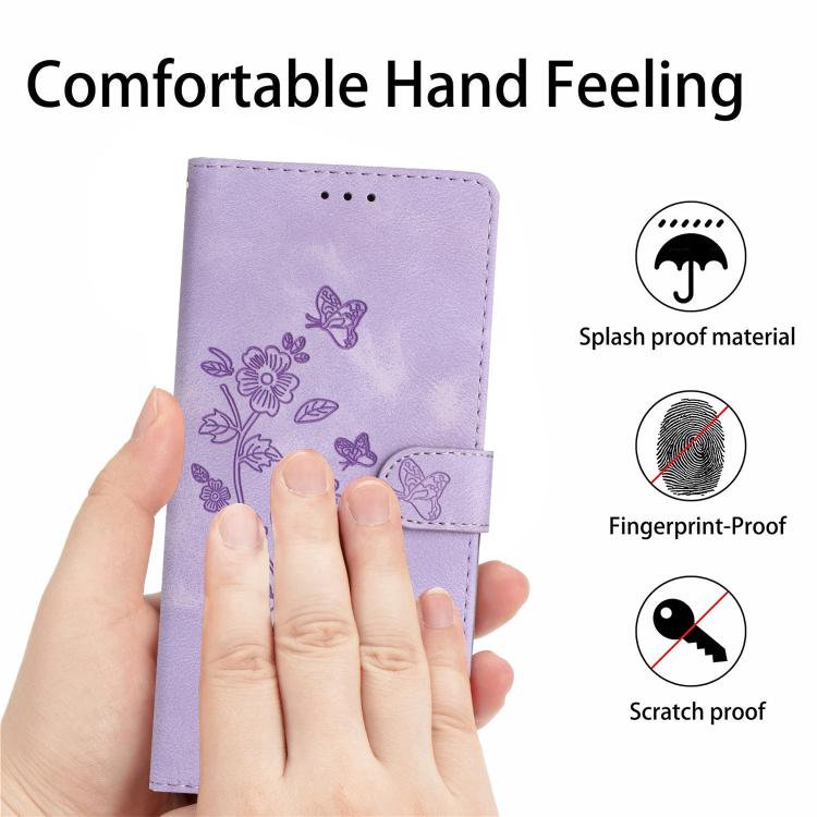 For OnePlus Ace 6 Flower Butterfly Embossing Pattern Leather Phone Case