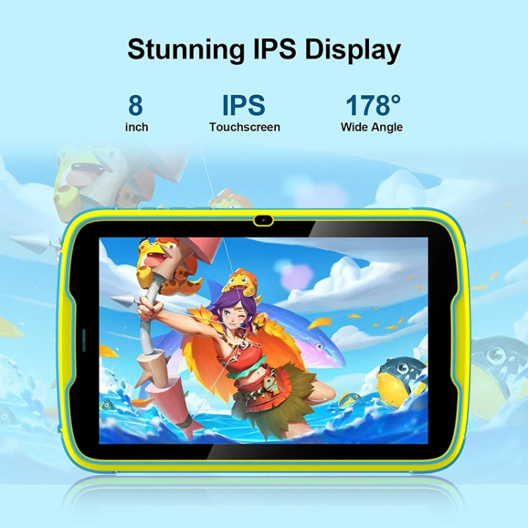 UNIWA  Boxchip Tab 8 WiFi Kid Tablet,  4GB+64GB, 8 inch Android 13 Allwinner A523 Octa Core CPU Support Google Play - Blue