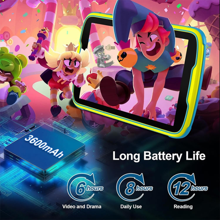 UNIWA  Boxchip Tab 8 WiFi Kid Tablet,  4GB+64GB, 8 inch Android 13 Allwinner A523 Octa Core CPU Support Google Play - Blue