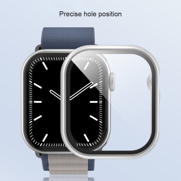 For Apple Watch Series 11 / 10 42mm Spray Glazing PC Integrated Tempered Film Watch Case